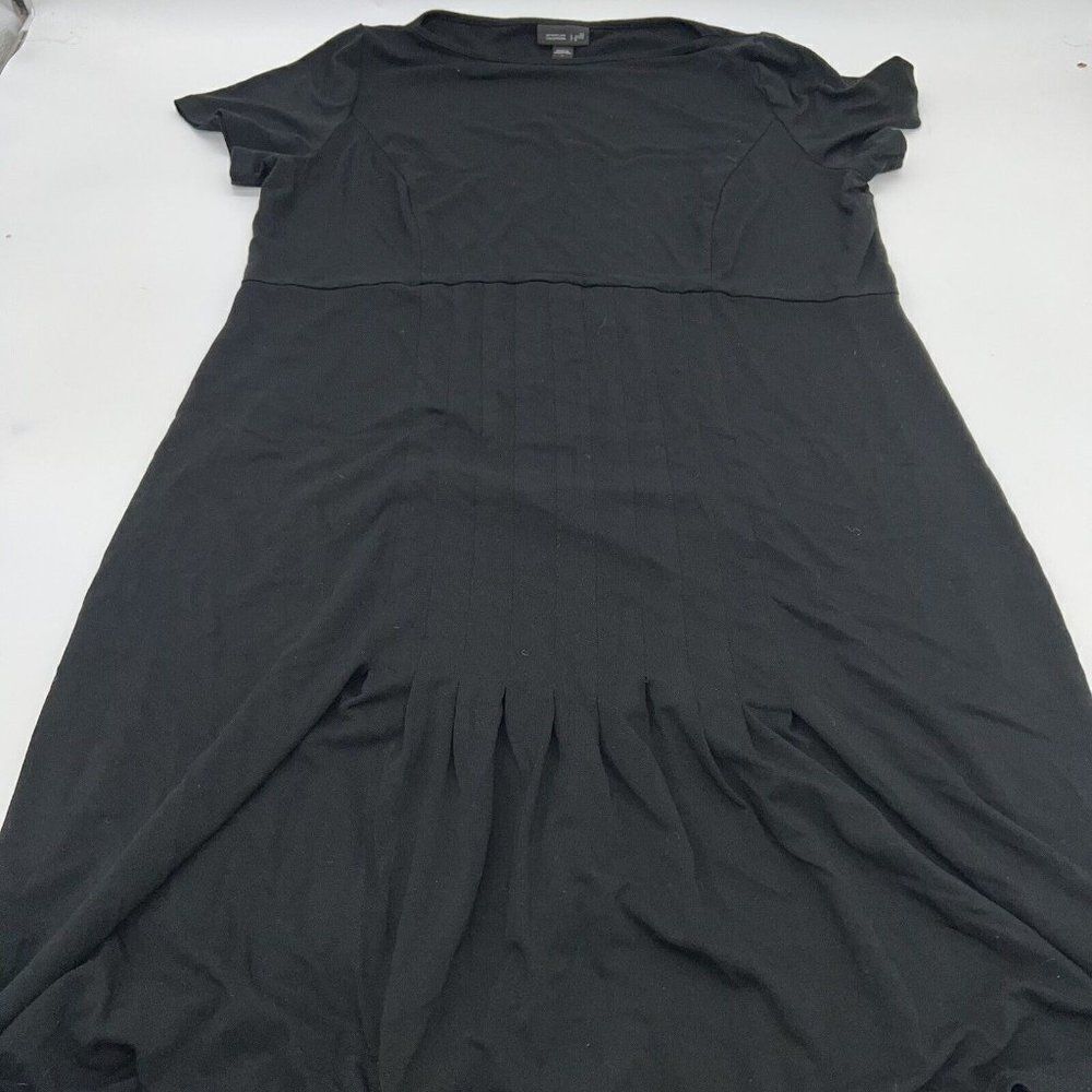 J. Jill Wearever Jersey Knit Pullover Shirt Dress SZ S Black Short Sleeve